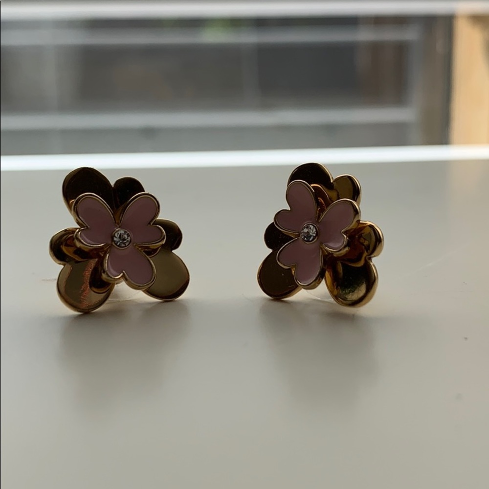 Authentic Kate Spade light pink floral earrings
